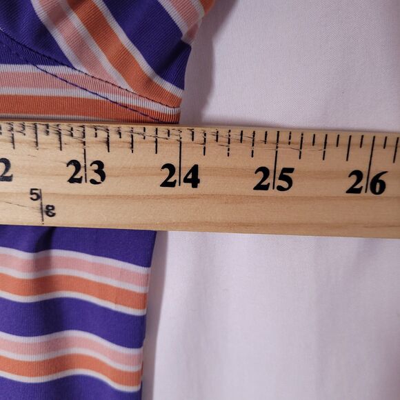 Southern Marsh Polo Shirt Mens Medium Striped Purple, Orange - Picture 9 of 13
